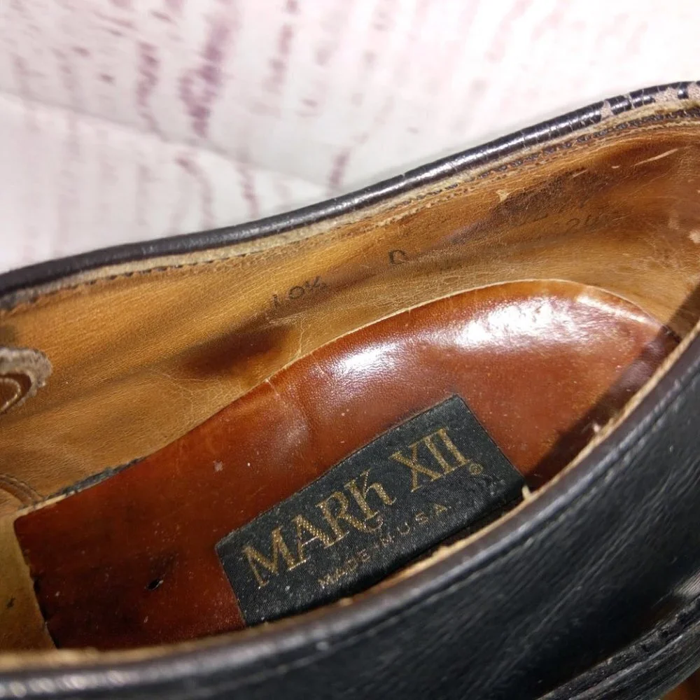 Mark XII Rare Oxford Black Leather Dress Shoes